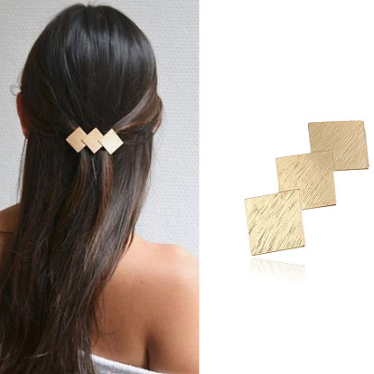 Alloy Hair Barrette Findings, French Hair Clip Findings, for Bowknot, Hair Accessories, Rhombus