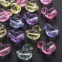 Transparent Acrylic European Beads, Large Hole Beads, Faceted, Duck