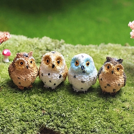 Cute Resin Owl Figurines, for Dollhouse, Home Display Decoration