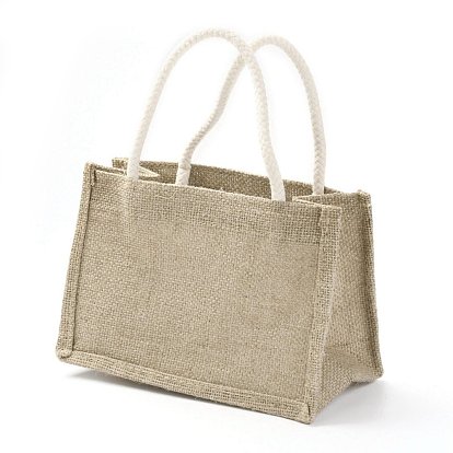 Jute Portable Shopping Bag, Reusable Grocery Bag Shopping Tote Bag