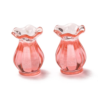Transparent Resin Beads, No Hole/Undrilled, Vase