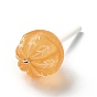 Translucent Resin Imitation Food Pendants, Lollipop Charms with Platinum Tone Iron Loops