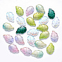 Transparent Glass Pendants, Mixed Style, Leaf
