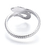 304 anneau de manchette ouvert serpent en acier inoxydable, anneau épais creux pour les femmes