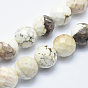 Brins de perles de magnésite naturelle, facette, ronde
