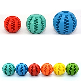 Grooved TPR Rubber Dog IQ Treat Mini Ball, Pet Food Dispenser, Dog Chew Toy Ball, Watermelon/Rugby Shape