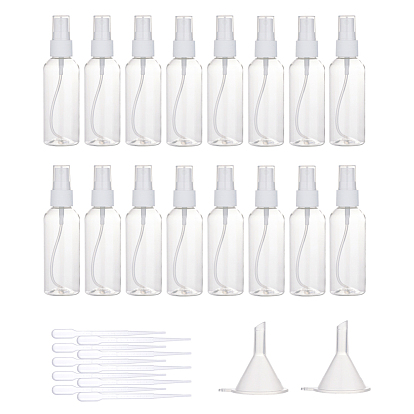 Прозрачные пластиковые флаконы для духов, с воронкой из полипропилена и капельницей из полиэтилена, круглое плечо