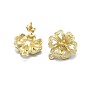 Alloy Stud Earring Findings, with Loop, Brass Pins and Ear Nuts/Earring Backs, Long-Lasting Plated, Clover