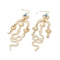 Alloy Moon Sun with Snake Chandelier Earrings, Bohemia Style Long Drop Earrings for Women