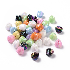 Acrylic Imitation Shell Beads, Faceted Flower