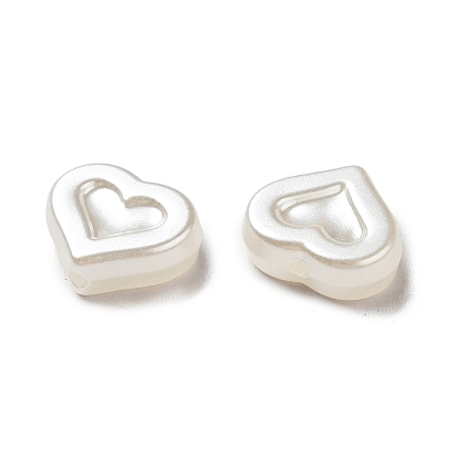 ABS Plastic Imitation Pearl Beads, Heart