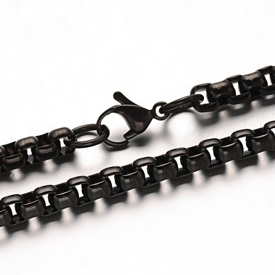 304 collares de cadena caja de acero inoxidable, con broches de langosta, 31.5 pulgada (80 cm)
