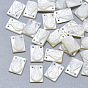 Natural White Shell Mother of Pearl Shell Pendants, Rectangle with Carved Cleopatra