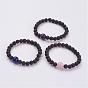 Natural Lava Rock Beaded Stretch Bracelets, with Natural Gemstone Beads