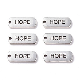 (Defective Closeout Sale: Blister) Tibetan Style Alloy Inspirational Message Pendants, Rectangle with Word