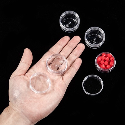 Contenants de perles en plastique, colonne, 3.9x2.1 cm