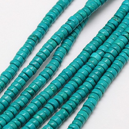 Natural Magnesite Beads Strands, Heishi Beads, Flat Round/Disc, Dyed