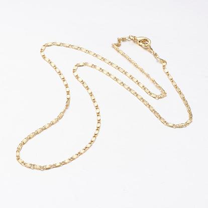 Brass Chain Necklaces, with Lobster Claw Clasps