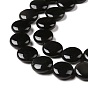 Natural Obsidian Beads Strands, Flat Round