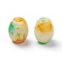 Perles naturelles de jade du Myanmar / jade birmane, teint, baril sculpté