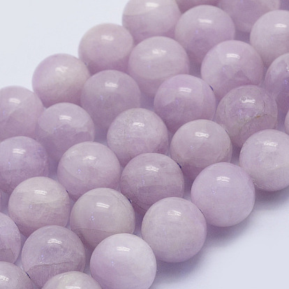 Natural Kunzite Beads Strands, Spodumene Beads, Round, Grade A-