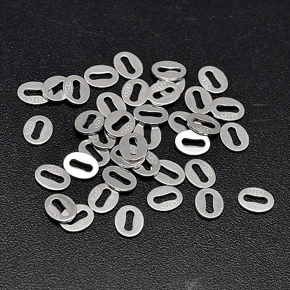 Oval 925 Sterling Silver Chain Tabs, Chain Extender Connectors, 6x4x1mm, Hole: 3x1mm, about 322pcs/20g
