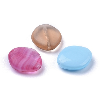 Perles de verre tchèques transparentes et opaques, givré, ovale
