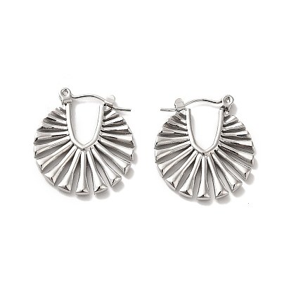 304 Stainless Steel Hollow Out Flat Round Hoop Earrings for Women