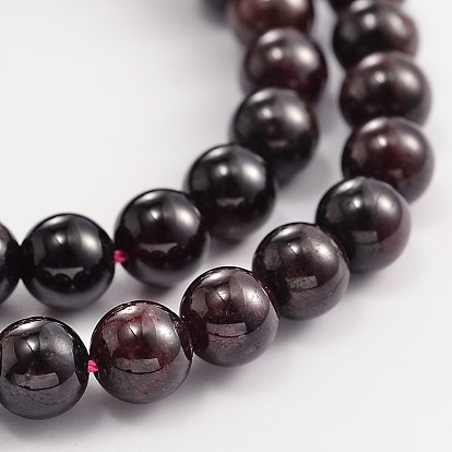 Grenat naturel rangées de perles rondes, 3~4mm, Trou: 1mm, Environ 98 pcs/chapelet, 15.35 pouce