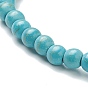 Natural & Synthetic Mixed Stone Beaded Stretch Bracelets, Round