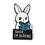 Word Enamel Pin, Electrophoresis Black Alloy Rabbit Brooch for Backpack Clothes