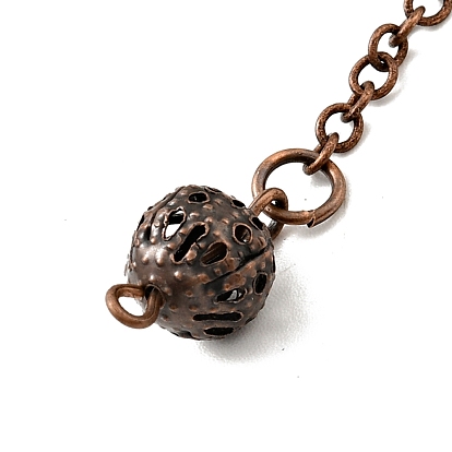 Brass Cable Chain Pointed Dowsing Pendulums, with Alloy Lobster Claw Clasps, Cadmium Free & Lead Free, Bicone