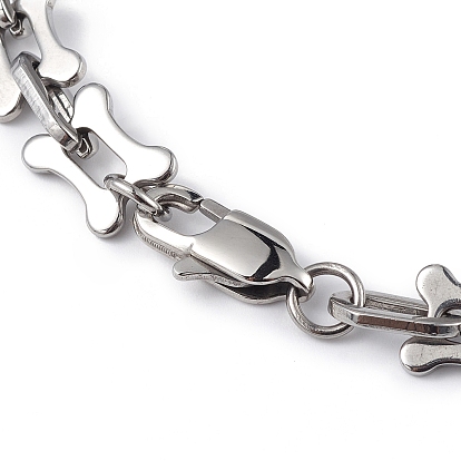 304 браслет-цепочка из нержавеющей стали с собачьей костью и овальным звеном для женщин