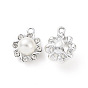 Alloy Rhinestone Pendants, with ABS Imitation Pearl Beaded, Flower Charms