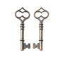Tibetan Style Pendants, Cadmium Free & Lead Free, Skeleton Key, 60x21x4mm, Hole: 4mm