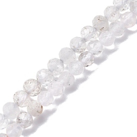 Natural Quartz Crystal Beads Strands, Faceted, Rock Crystal Round Beads