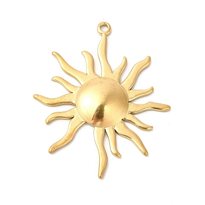 Placage ionique (ip) 304 pendentifs en acier inoxydable, charmes de soleil