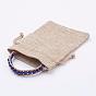 Cowhide Leather Cord Bracelets, with Gemstone Beads and 304 Stainless Steel Sewing Buttons, with Burlap Paking Pouches Drawstring Bags