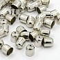 Iron Cord Ends, End Caps, Bell, 9x8mm, 7mm inner diameter, Hole: 1.5mm