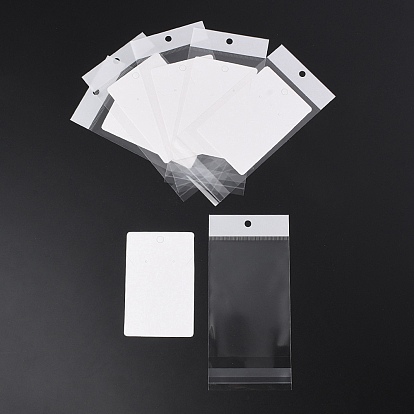 100шт прямоугольной бумаги одна пара сережек дисплей карты с отверстием для подвешивания, карта для демонстрации ювелирных изделий для хранения подвесок и серег, с белыми целлофановыми пакетами opp с заголовком