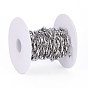 304 Stainless Steel Link Chains, Soldered, with Spool, Moon