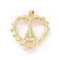 Micro cuivres ouvrent pendentifs zircone cubique, avec abs en plastique imitation perle, coeur avec breloque motif reine