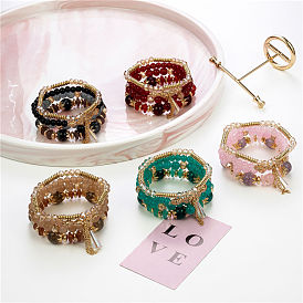 Bracelet superposé boho - bracelet cristal chic - bijoux européens et américains.