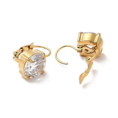 Crystal Rhinestone Leverback Earrings, 304 Stainless Steel Jewelry for Women