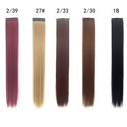 Clip recto largo para damas en extensiones de cabello para mujeres y niñas., fibra de alta temperatura, cabello sintético