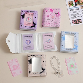 PVC Mini Photo Album with Rectangle Window, Photocard Cellection, with Iron Tag Ball Chain Connectors