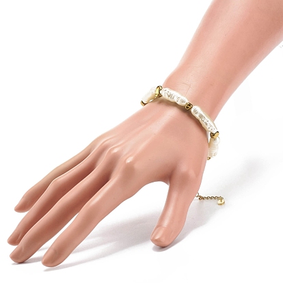 Collar de pulsera con cuentas de hematita sintética y perla de imitación abs, conjunto de joyas para mujer