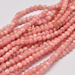 Redondas hebras de perlas naturales de rodocrosita