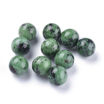 Rudy naturel en perles de zoisite, sphère de pierres précieuses, pas de trous / non percés, ronde