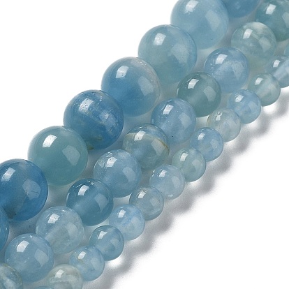 Natural Blue Calcite Beads Strands, Round